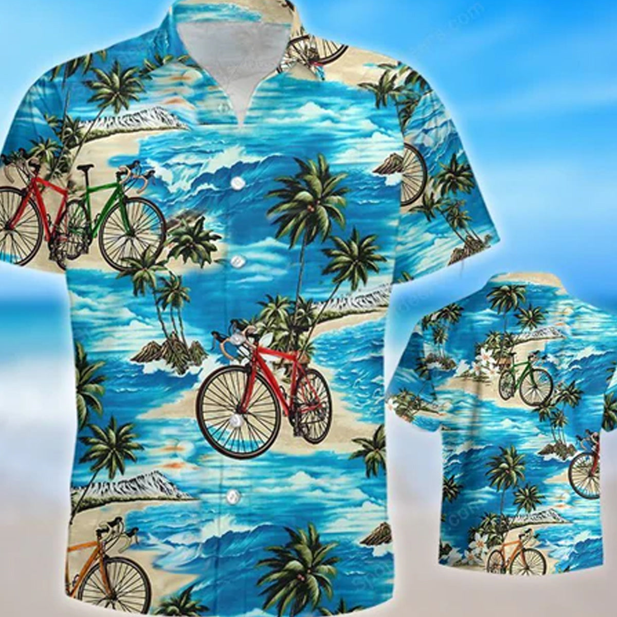 Cycling Watercolor Hawaii Summer Hawaii Shirts For Aloha Beach Shirt Ha98244