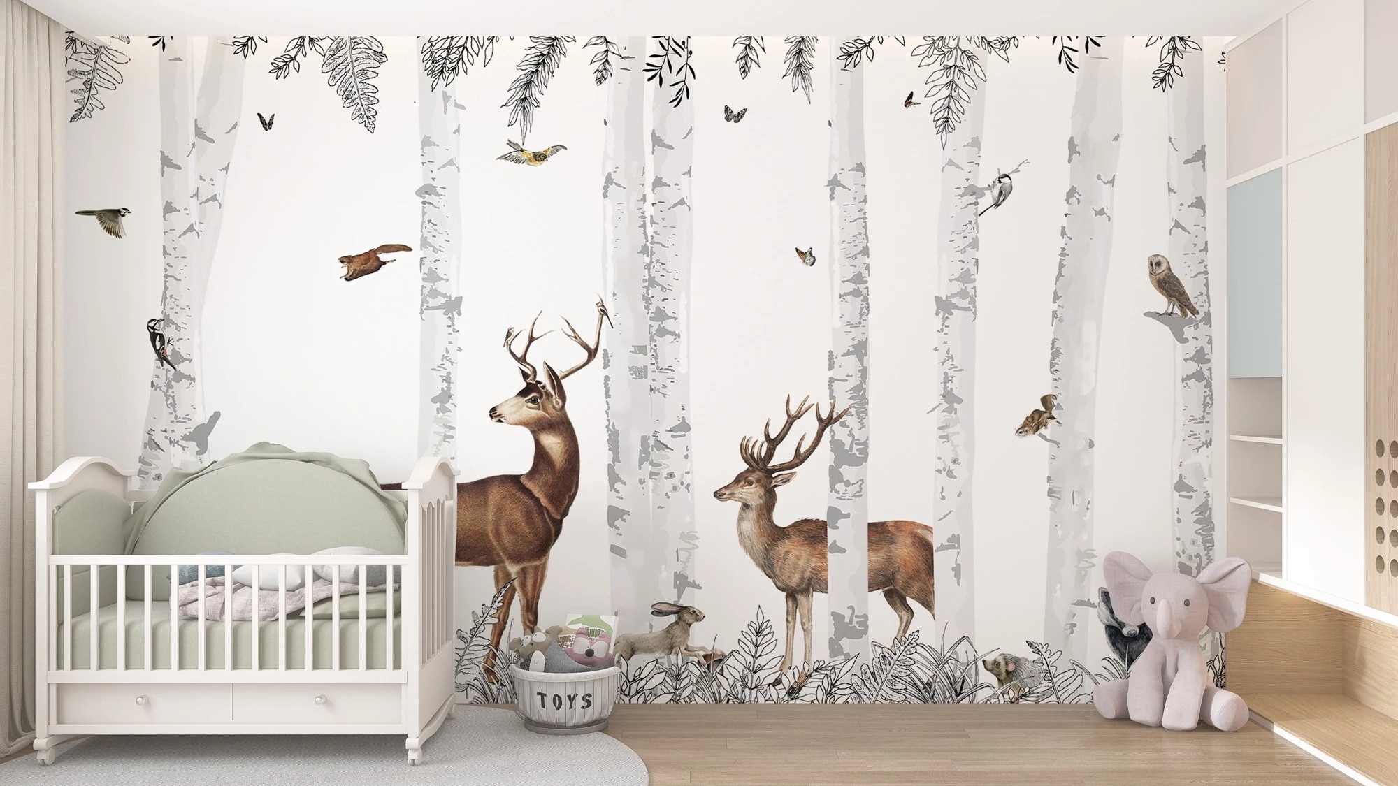 Wood Forest Wallpaper PAPIER PEINT WOODY CHESNUT JUNGLE ANIMALS FOREST WALLPAPER alx