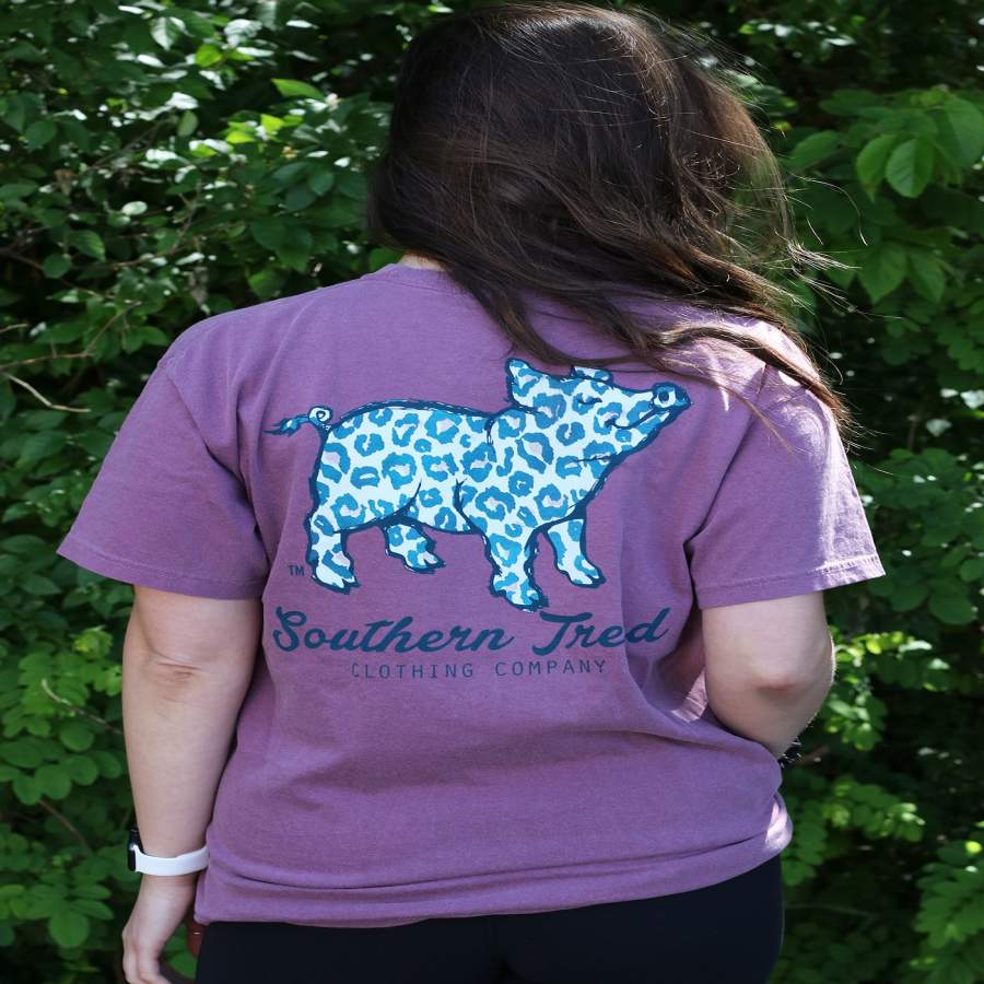 Navy Leopard Pig T-Shirt