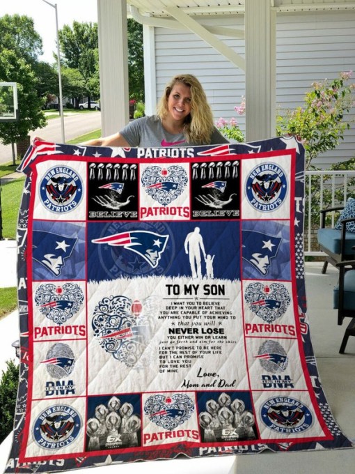 New England Patriots To My Son Love Mom And Dad 3 D Premium Quilt 003 Gift Idea For Fan