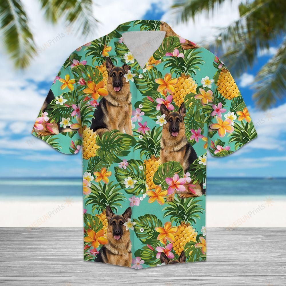 Tropical Pineapple German Shepherd Aloha Hawaiian Shirt Colorful Short Sleeve Summer Beach Casual Shirt For Men And Women