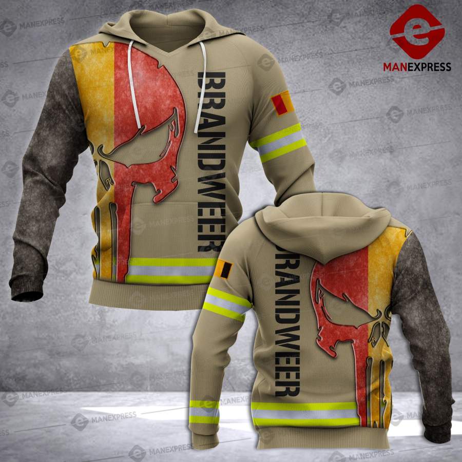Belgian Firefighter 3D printed hoodie UCV Belgium