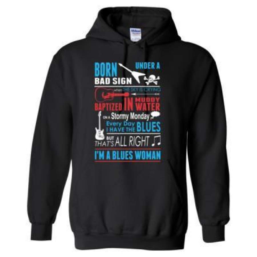 AGR Born Under A Bad Sign I Am A Blueswoman – Heavy Blend™ Hooded Sweatshirt