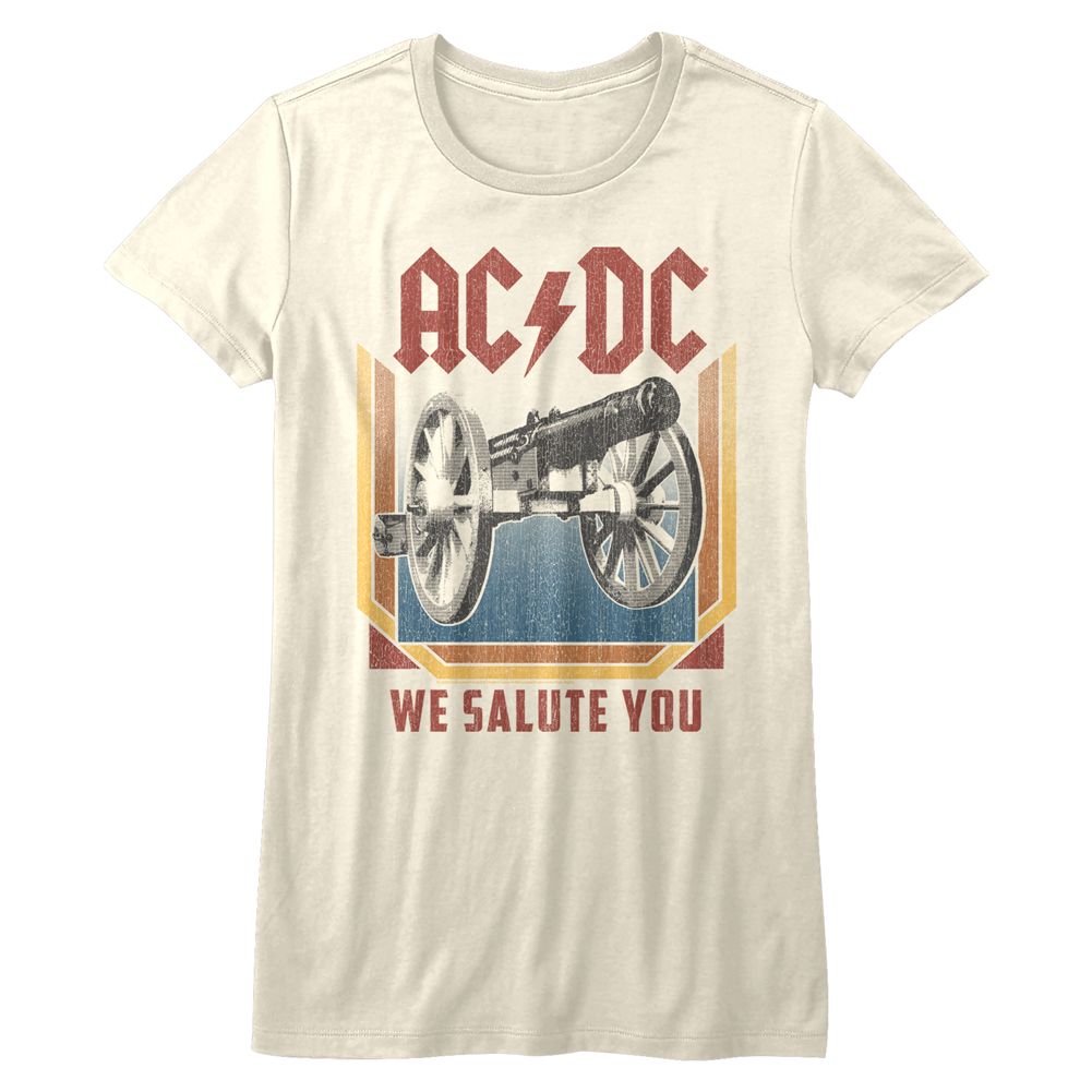 AC/DC – Salute | Vintage White S/S Ladies T-Shirt