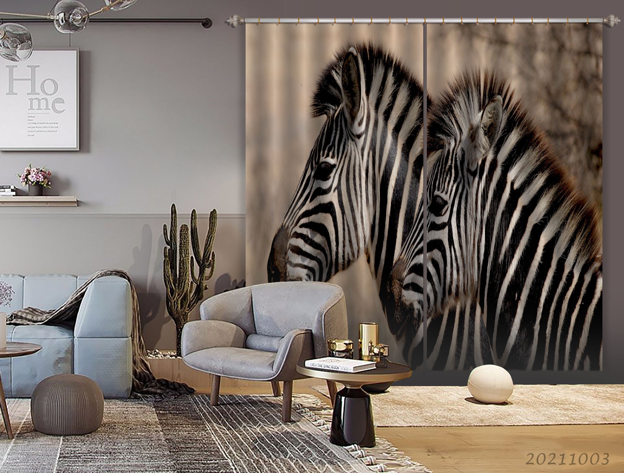 3D Wild Animal Zebra Curtains And Drapes Lqh 202