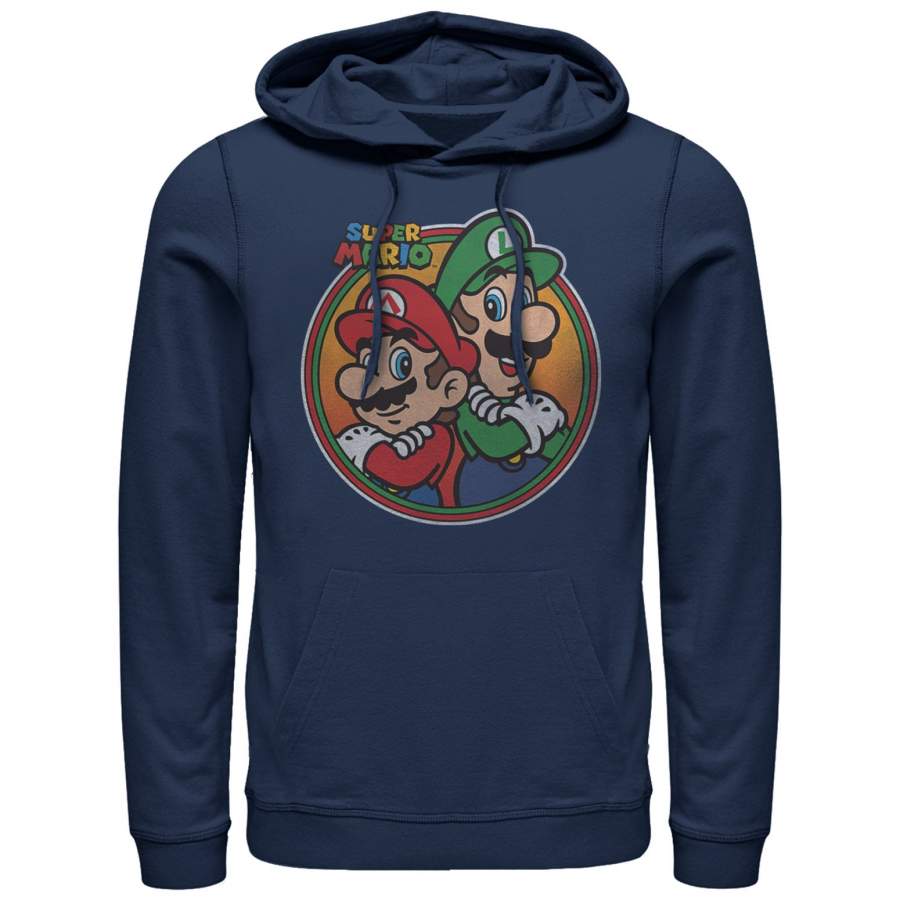 Nintendo Men’s Mario Luigi Back to Back  Lightweight Hoodie