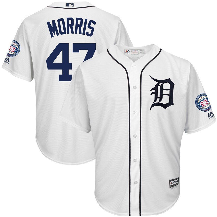 Jack Morris Detroit Tigers Majestic Hall Of Fame Induction Patch Cool Base Jersey White 2019