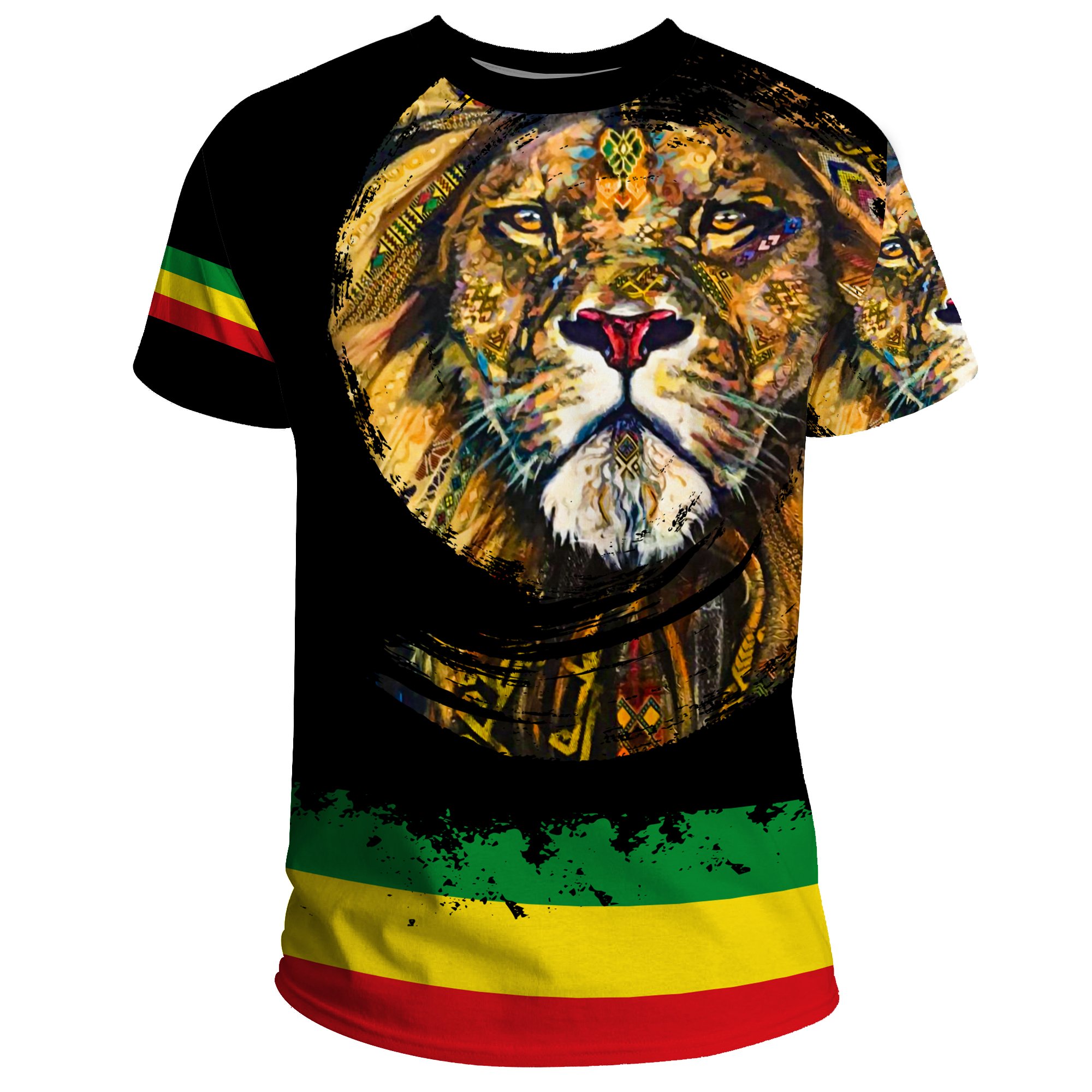 1stTheWorld Ethiopia T-shirt, Ethiopia Lion Addis Ababa Flag A10