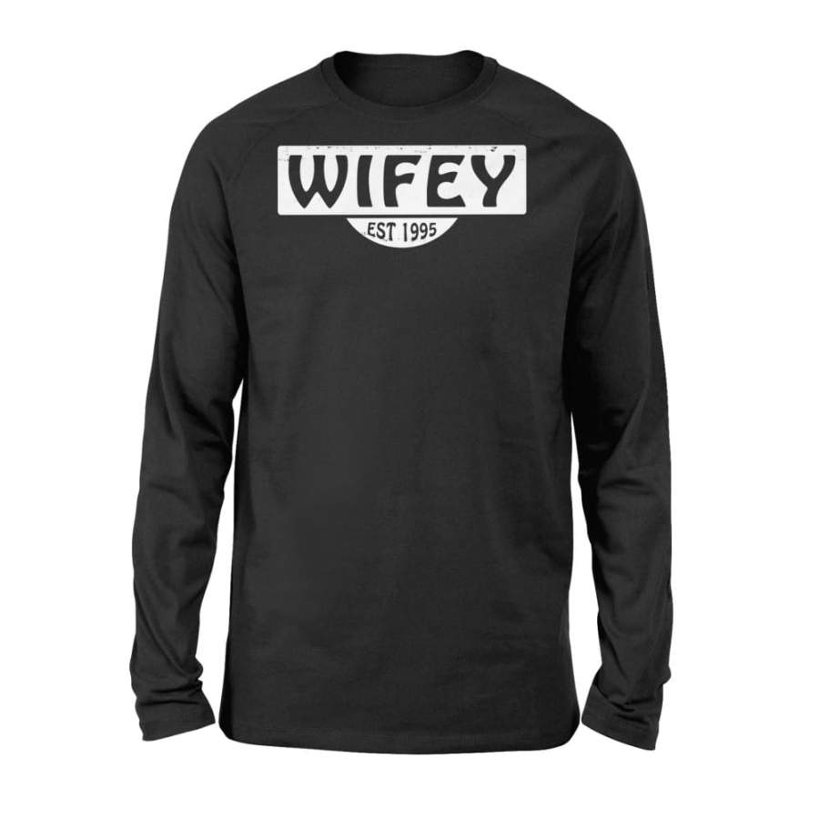 Wifey EST 1995 Couples Matching Shirt For Wife – Standard Long Sleeve