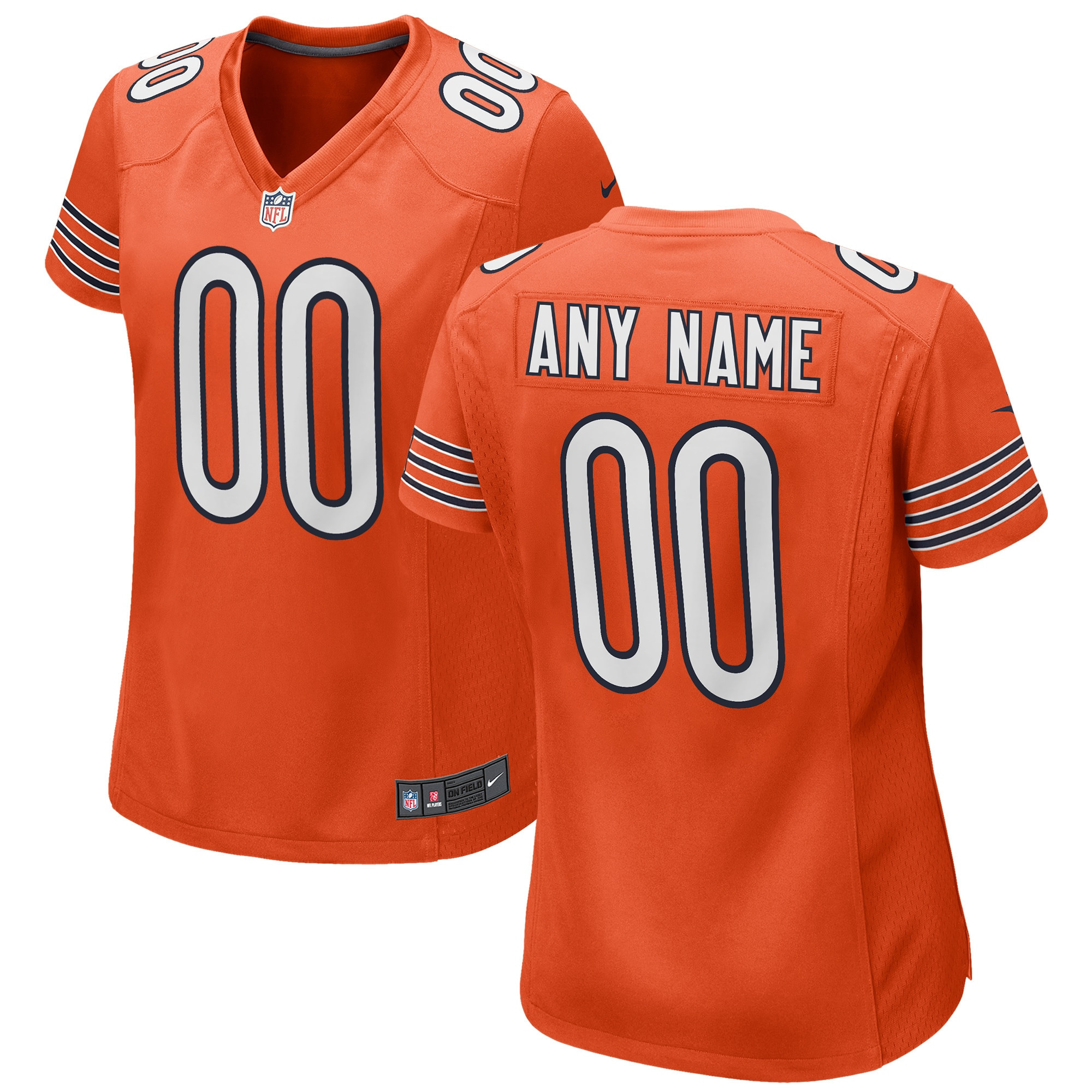 Chicago Bears Womens Alternate Custom Game Jersey Orange Custom Jerseys NFL