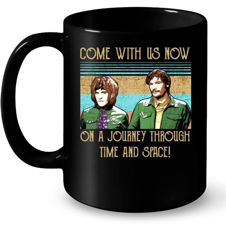 Come With Us Now On A Journey Through Time And Space Classic VIntage B – Full-Wrap Coffee Black Mug