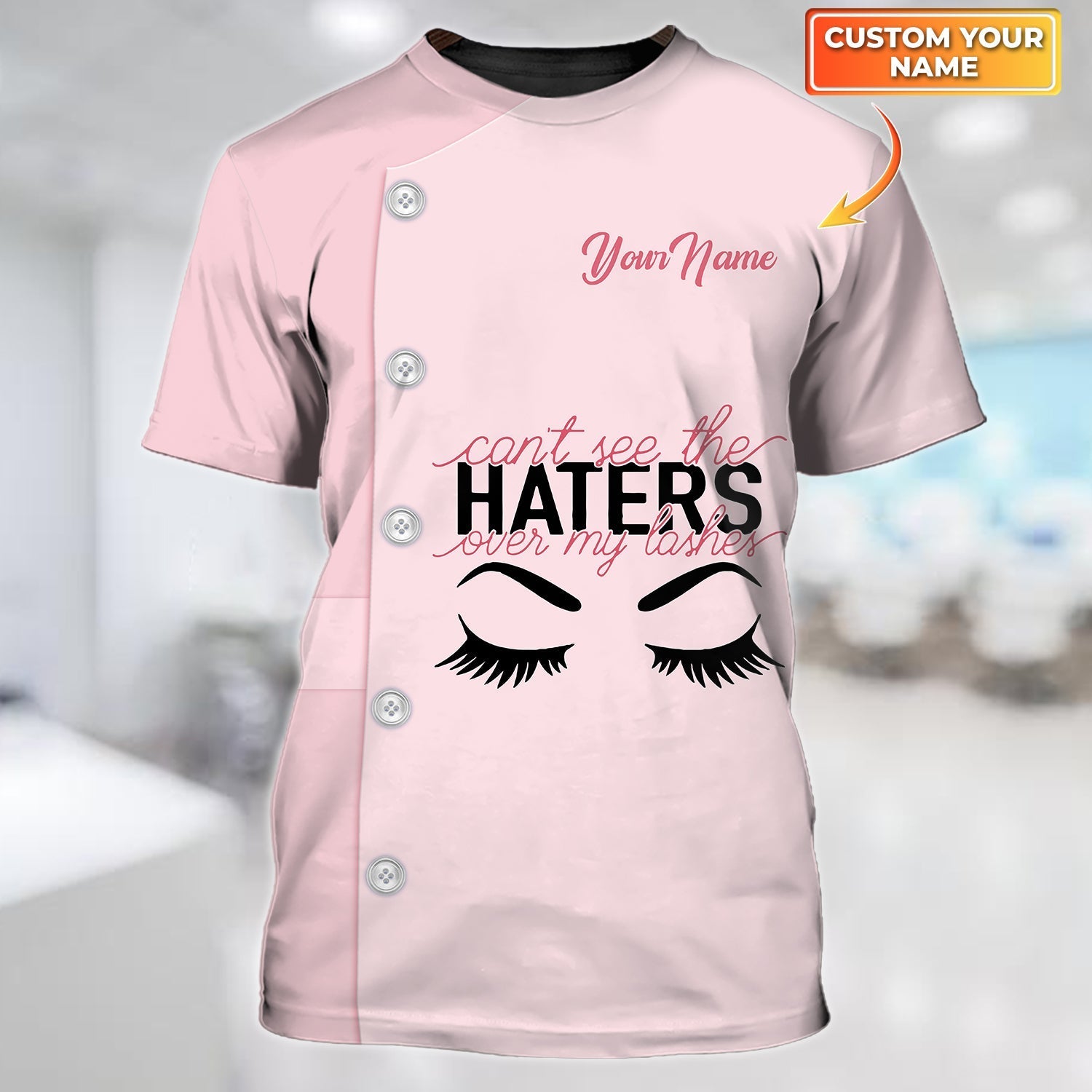 Personalized Women Eyelash Technician Shirt Can’T See The Haters Over My Lashes Eyelash Technician