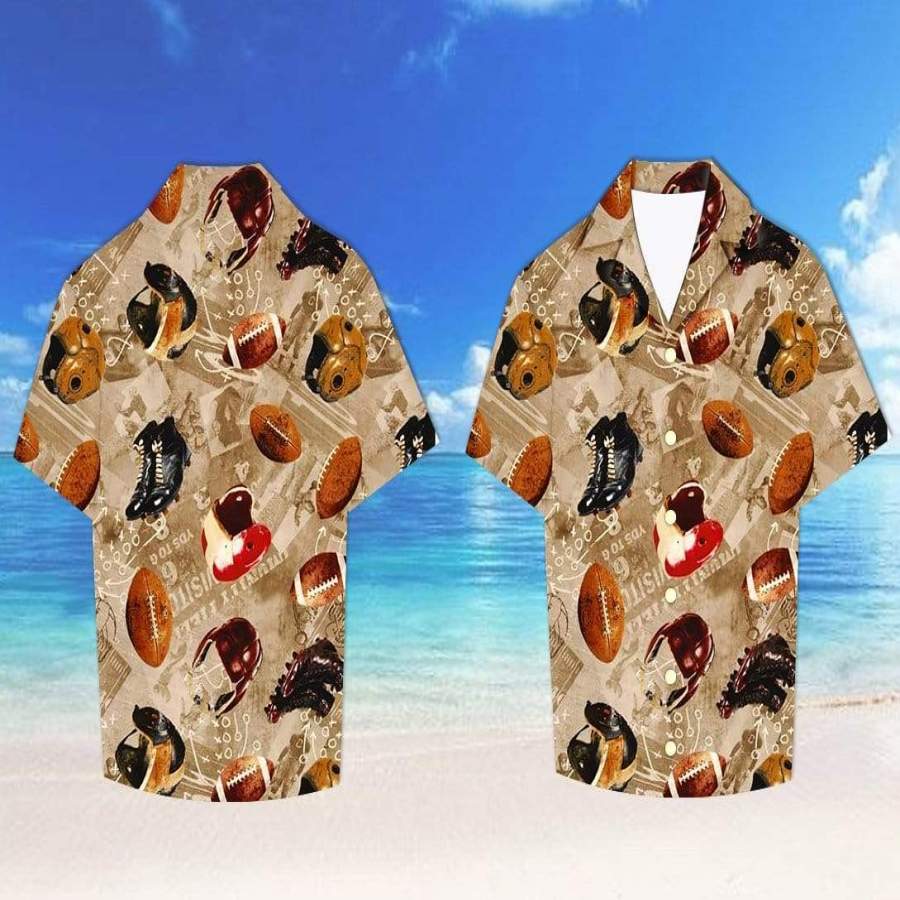 Football Pattern Hawaii Aloha Shirts Ha107227