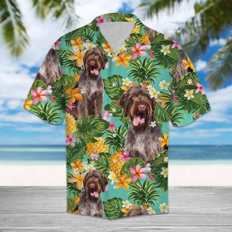 Artsyhomes Tropical Pineapple German Wirehaired Pointer Hawaiian Ha27119