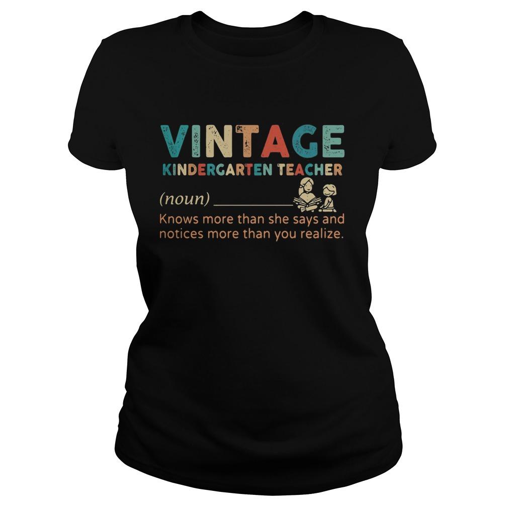 Vintage Kindergarten Teacher Noun T shirt