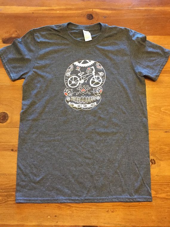 Day Of The Dead Bmx Sugar Skull Bike Shirt By Diadelosbicycles Shirt