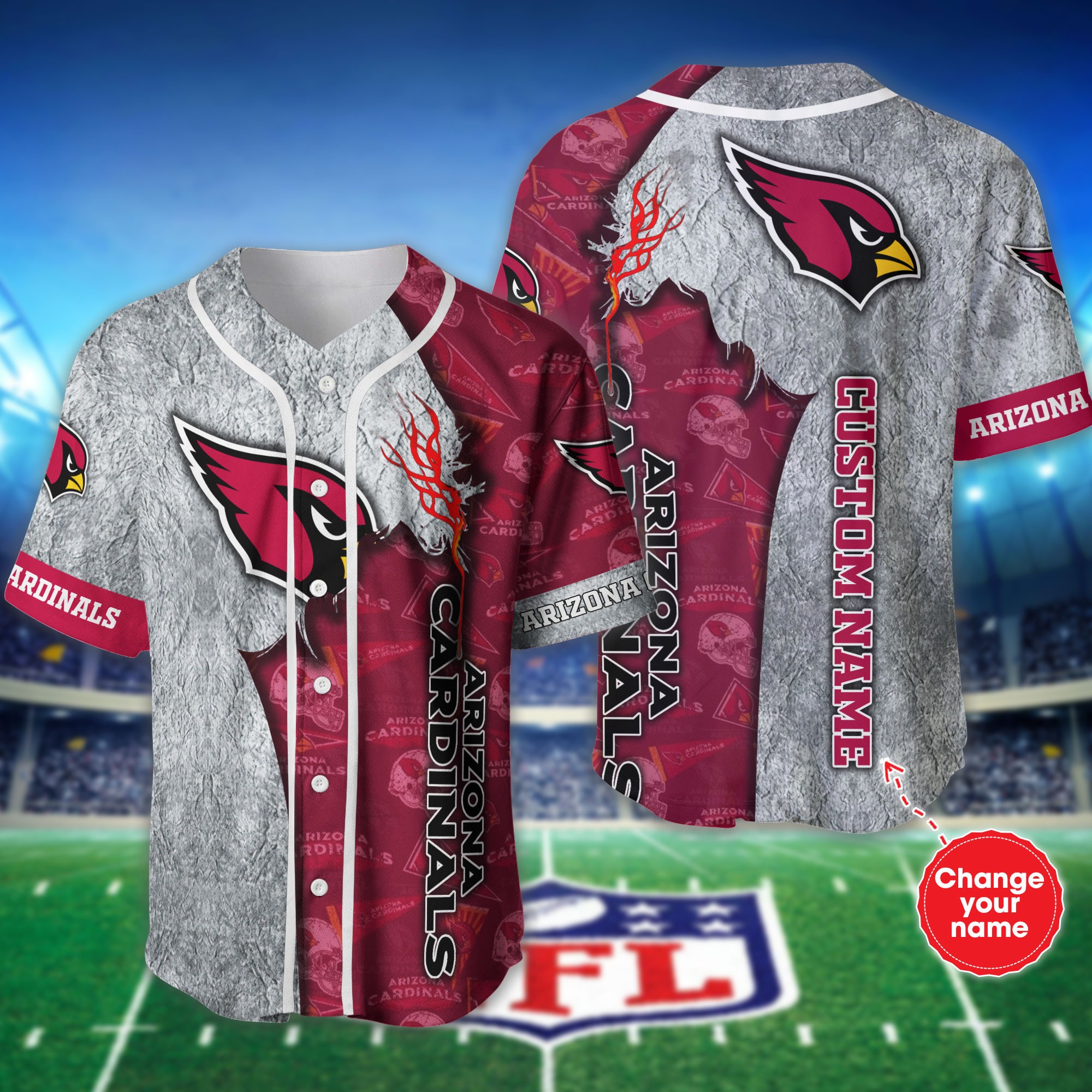 Personalized Arizona Cardinals Baseball Jersey Shirt For Fans