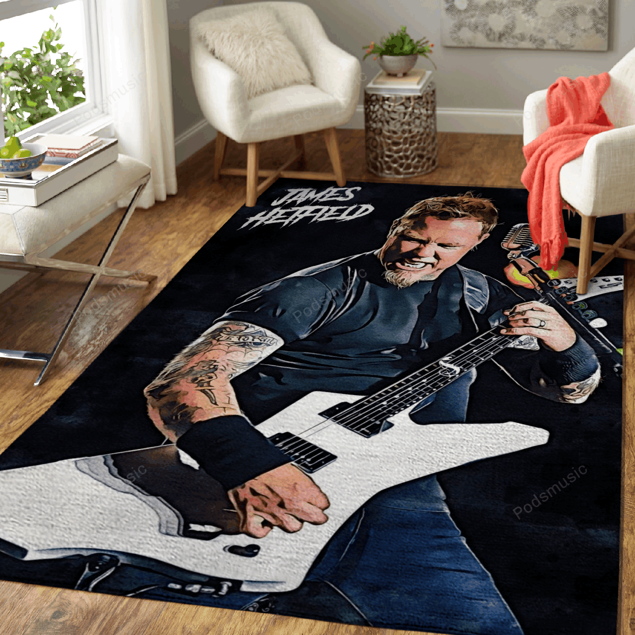 James Hetfield – Music Artwork Art For Fans Area Rug Carpet