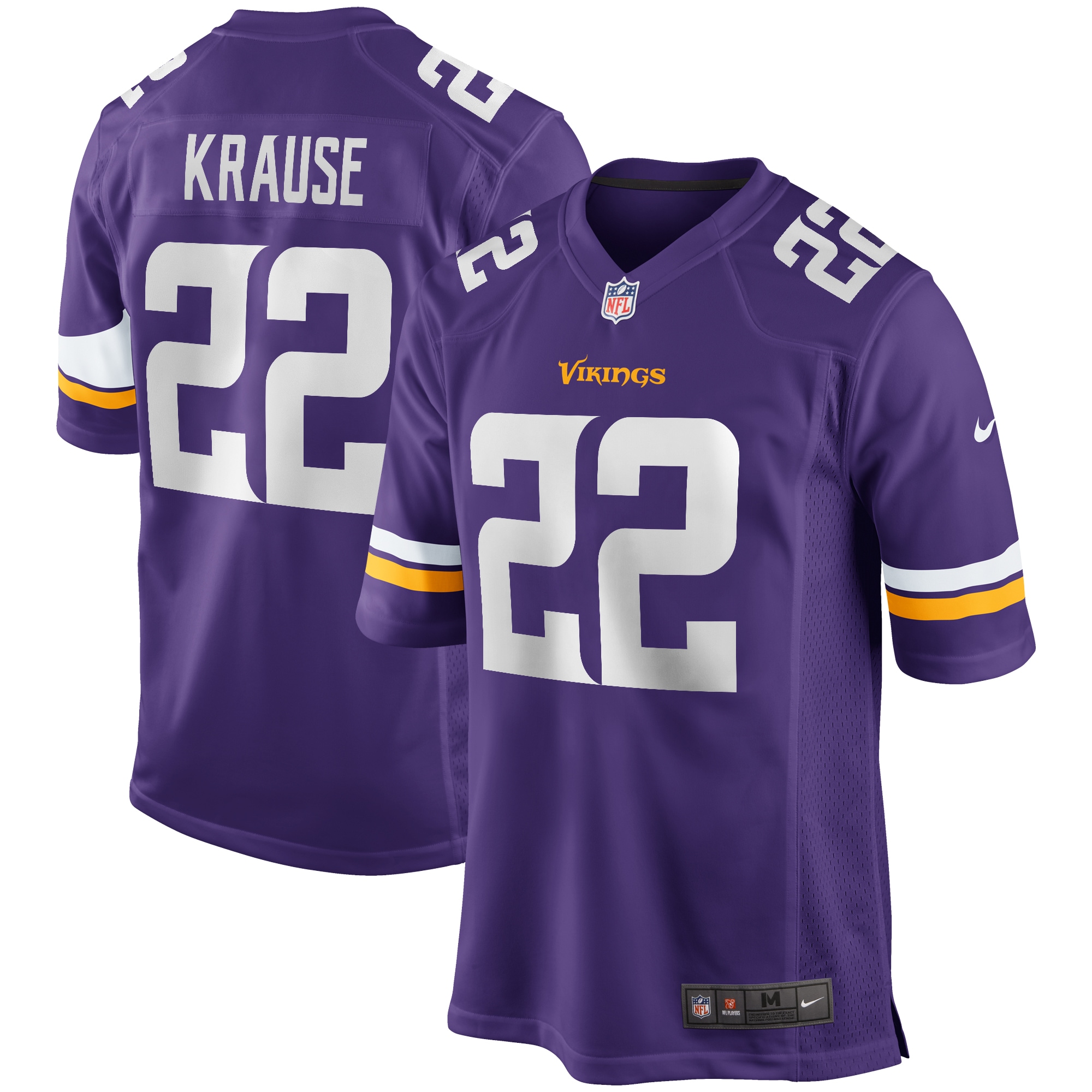 Men’s Minnesota Vikings Paul Krause Purple Game Retired Player Jersey