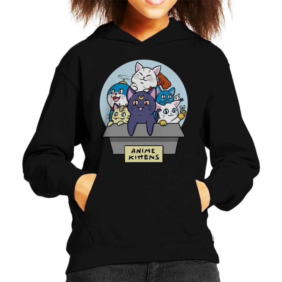 Anime Kittens In A Box Kid’s Hooded Sweatshirt