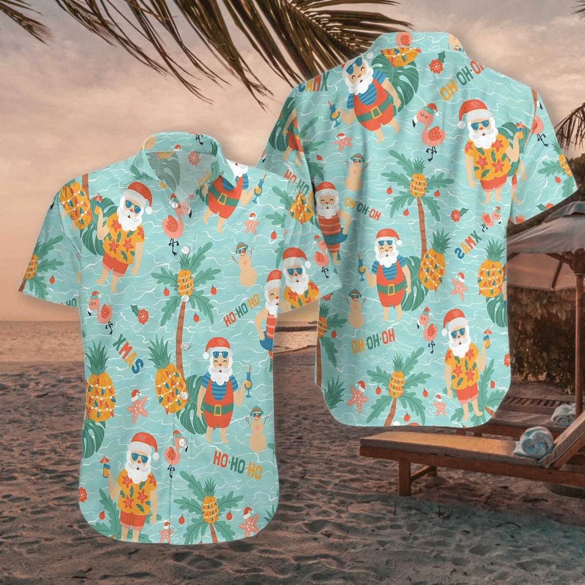 Santa Christmas Hawaiian Shirt  Unisex  Adult  Hw6977