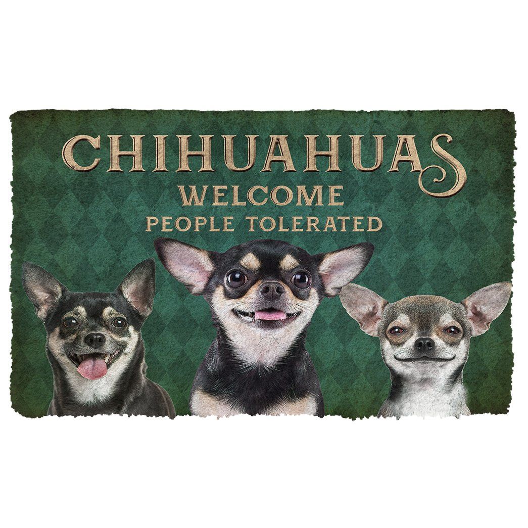 Gearhumans  Gearhuman 3D Chihuahuas Welcome People Tolerated Doormat