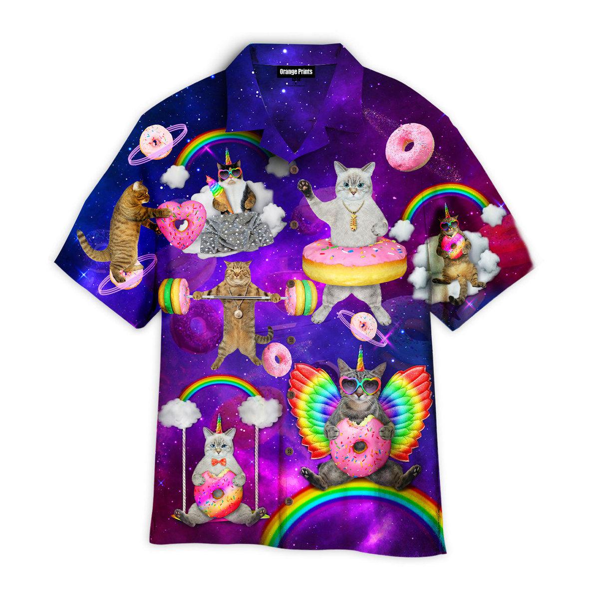 Donut Cat In Amazing Galaxy Hawaii Shirt For Men Women Ha57028