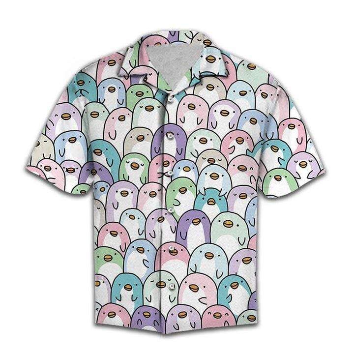 Get Here Cute Baby Penguin Hawaiian Aloha Shirts L