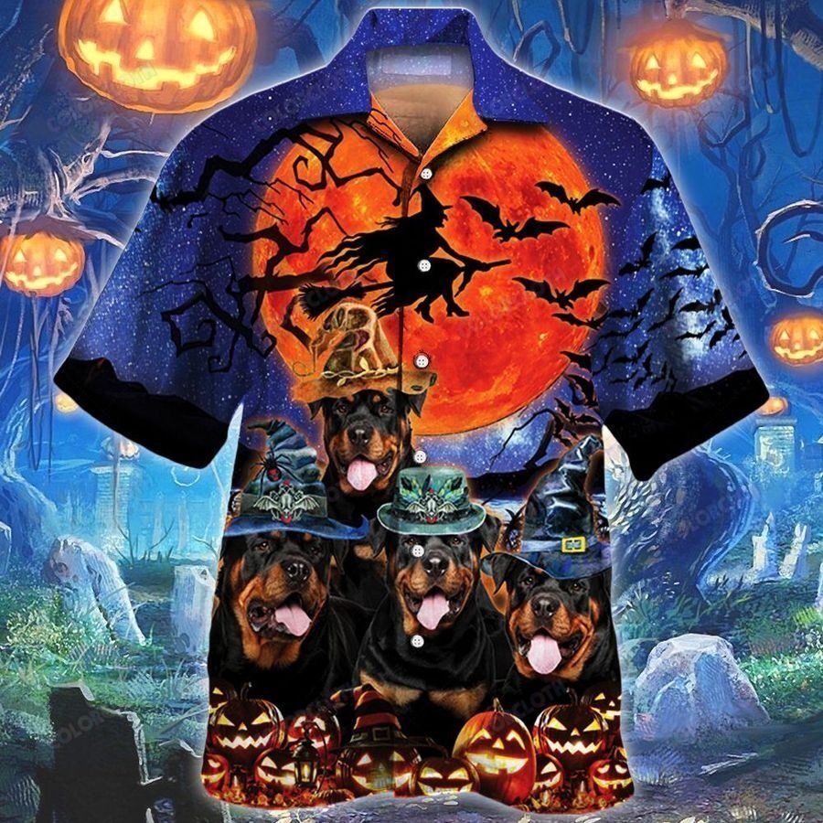 Rottweiler Dog Lovers Halloween Night Hawaii Shirt Ha53034