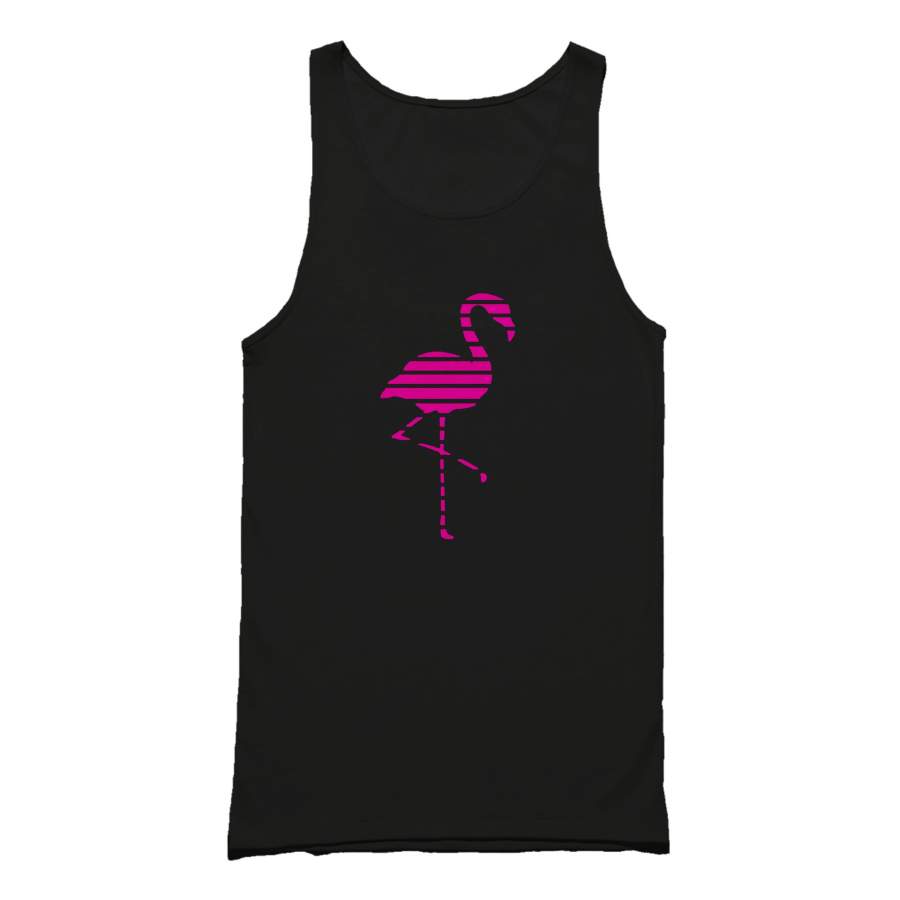 Summer Pink Flamingo Tropical Beach African Animal Striped Tank Top