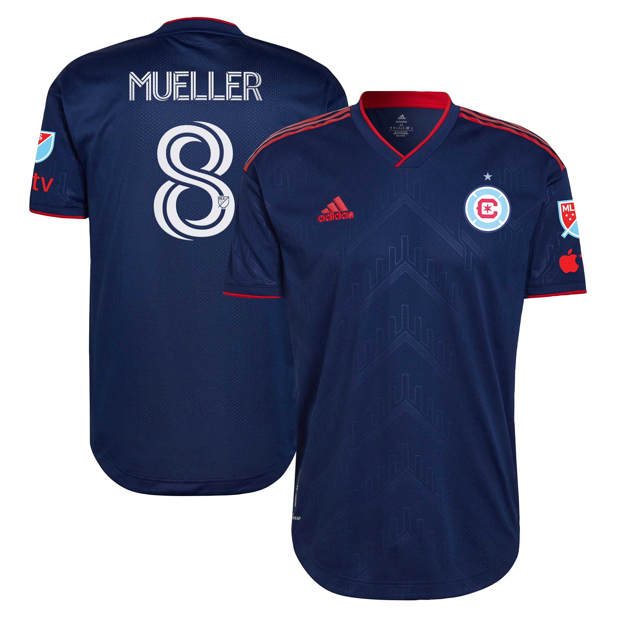 Chris Mueller Chicago Fire 2023 Water Tower Kit Authentic Player Jersey – Blue