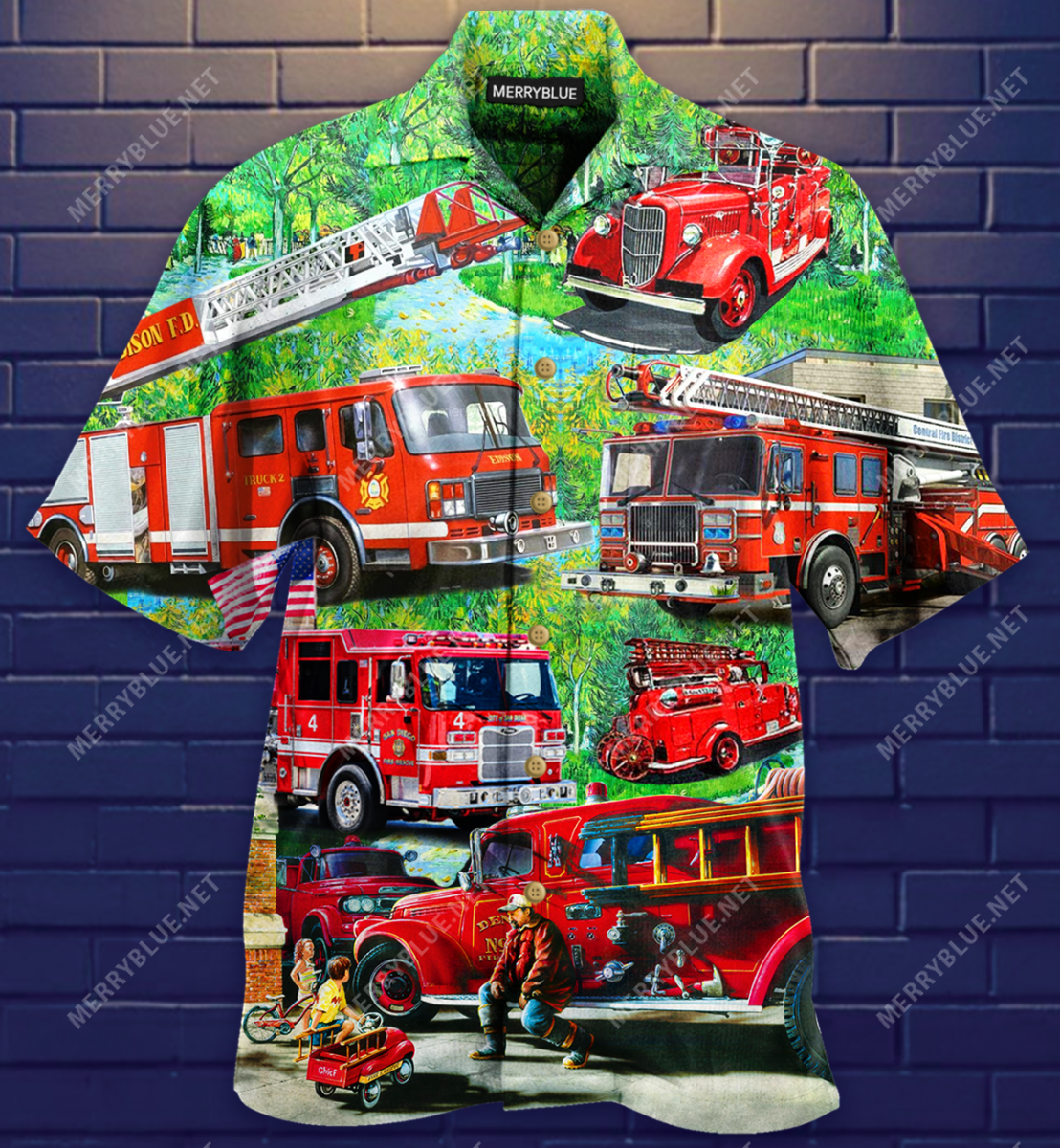 Firefighters Brave Just Like My Daddy Unisex Hawaii Shirt Ha97680