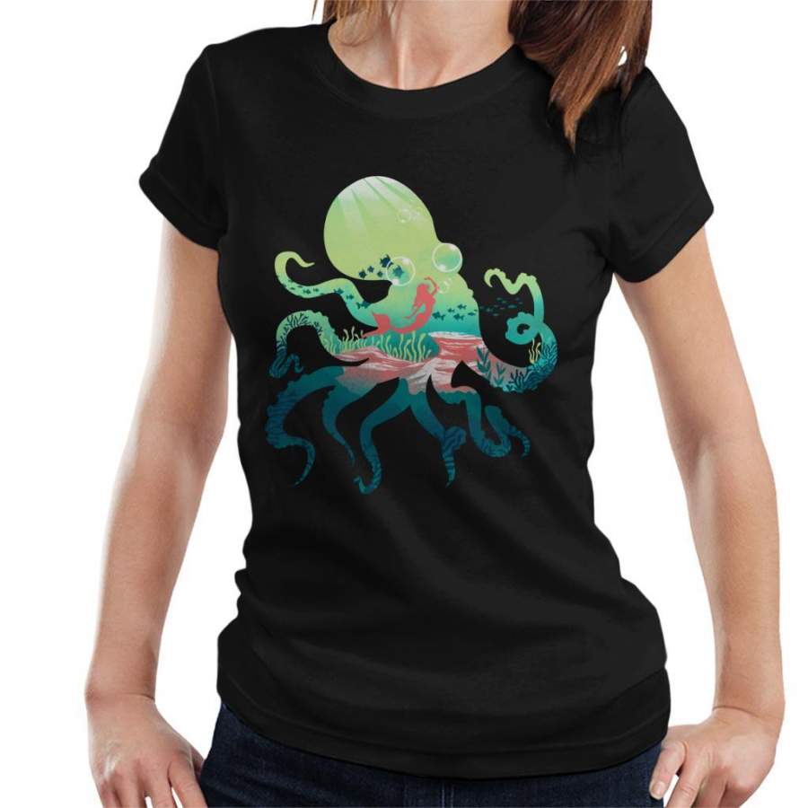 Octopus Mermaid Silhouette Women’s T-Shirt