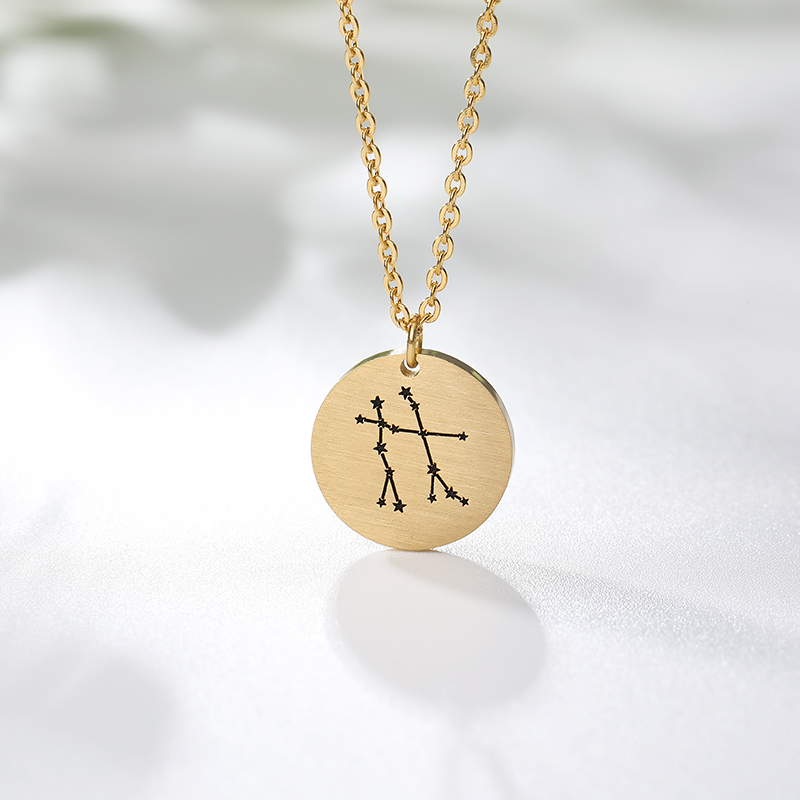 Twelve Constellations Zodiac Necklace For Women Virgo Sagittarius Aquarius Leo Scorpio Pisces Aries Taurus Gemini Cancer Libra alx