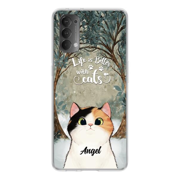 Custom Personalized Cat Phone Case – Upto 6 Cats – Best Gift For Cat Lover – Life Is Better With Cats – Phone Case For  Xiaomi, Oppo And Huawei