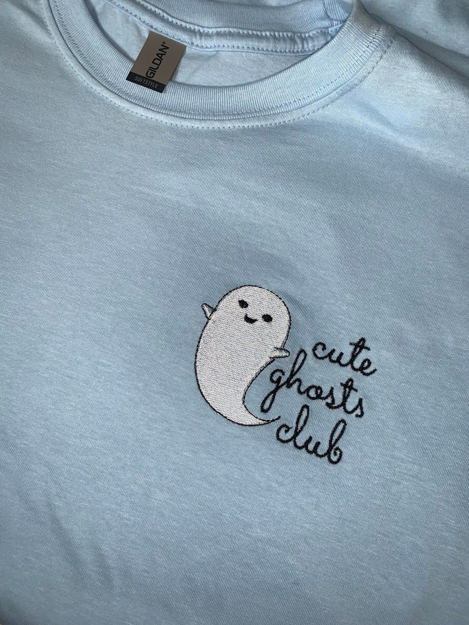 Cute Ghosts Club Embroidered Halloween Sweatshirt 2D Crewneck Sweatshirt All Over Print Sweatshirt For Women Sweatshirt For Men Sws3352