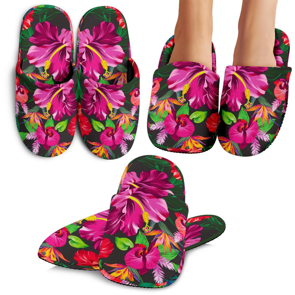 Hawaii Floral Flowers Pattern Print Slippers Ha84813