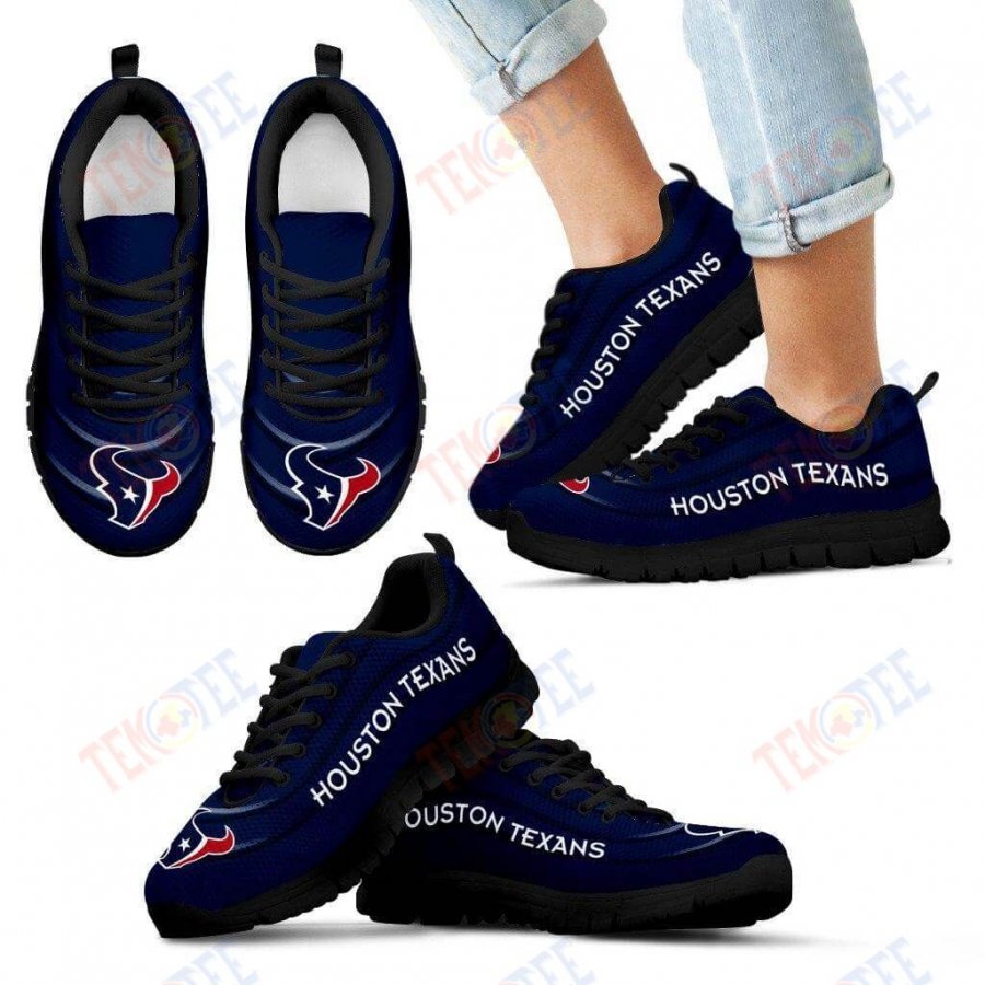 Mens Womens Houston Texans Sneakers Wave Red Floating Pattern Running Shoes For Men Women TDT962