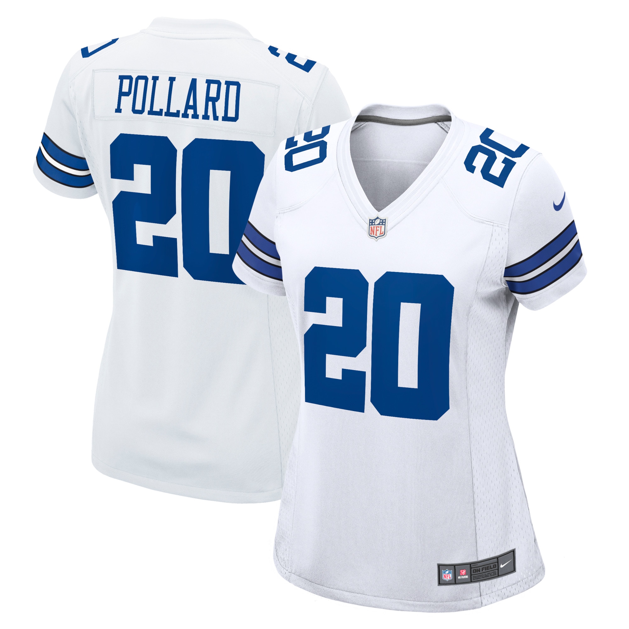 Women’s Dallas Cowboys Tony Pollard White Game Player Jersey