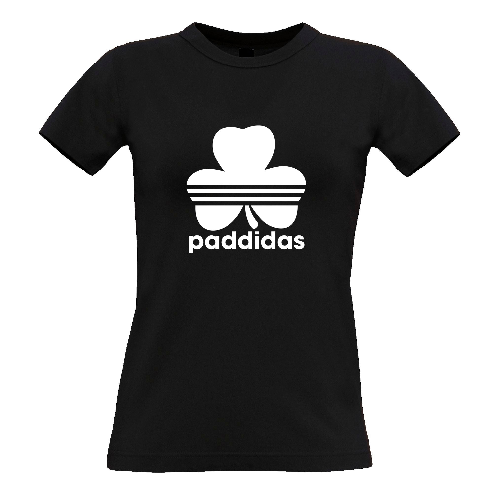 St Patricks Day Womens T Shirt Paddidas Paddy Irish Sport Tee