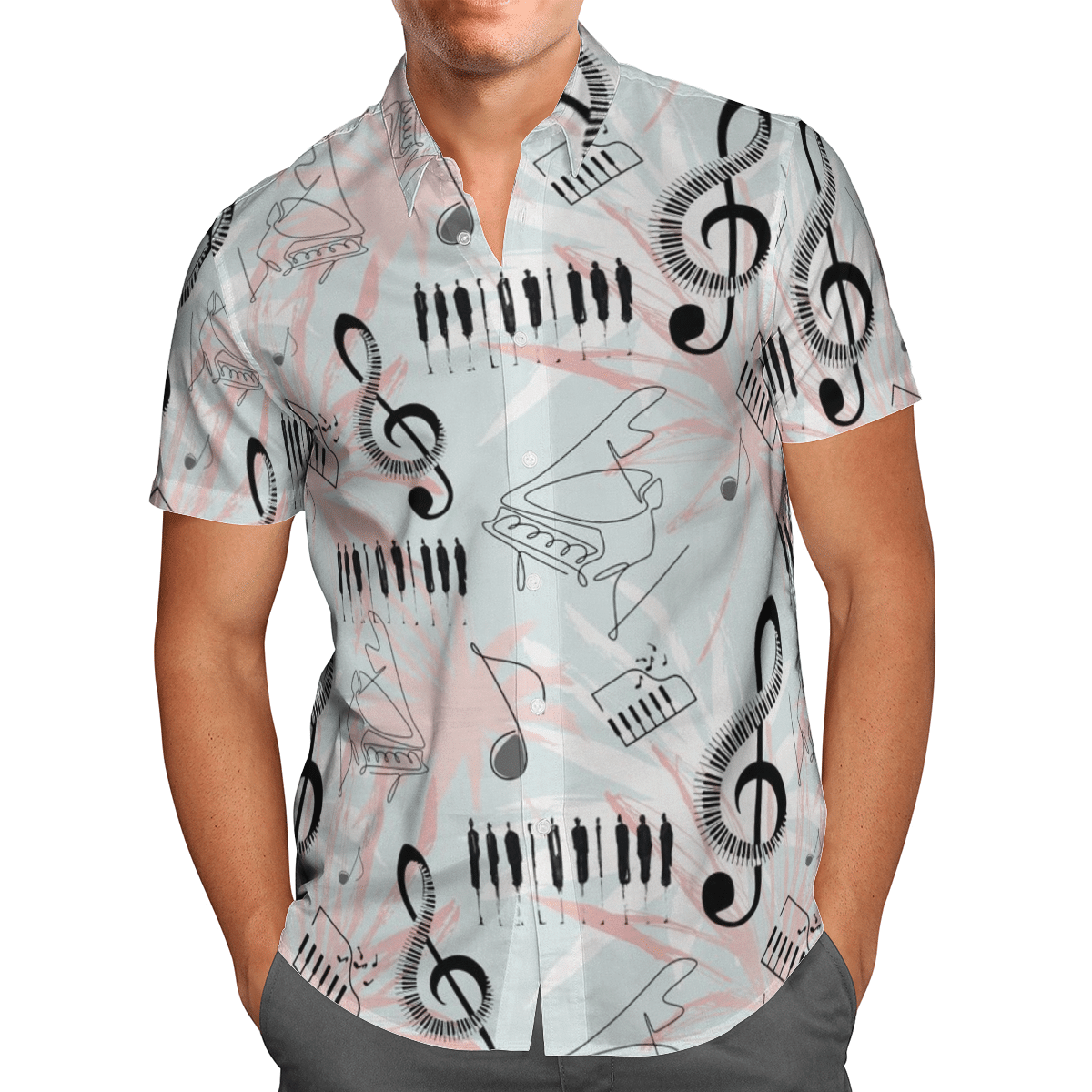 Tie Dye Piano Hawaiian Shirt