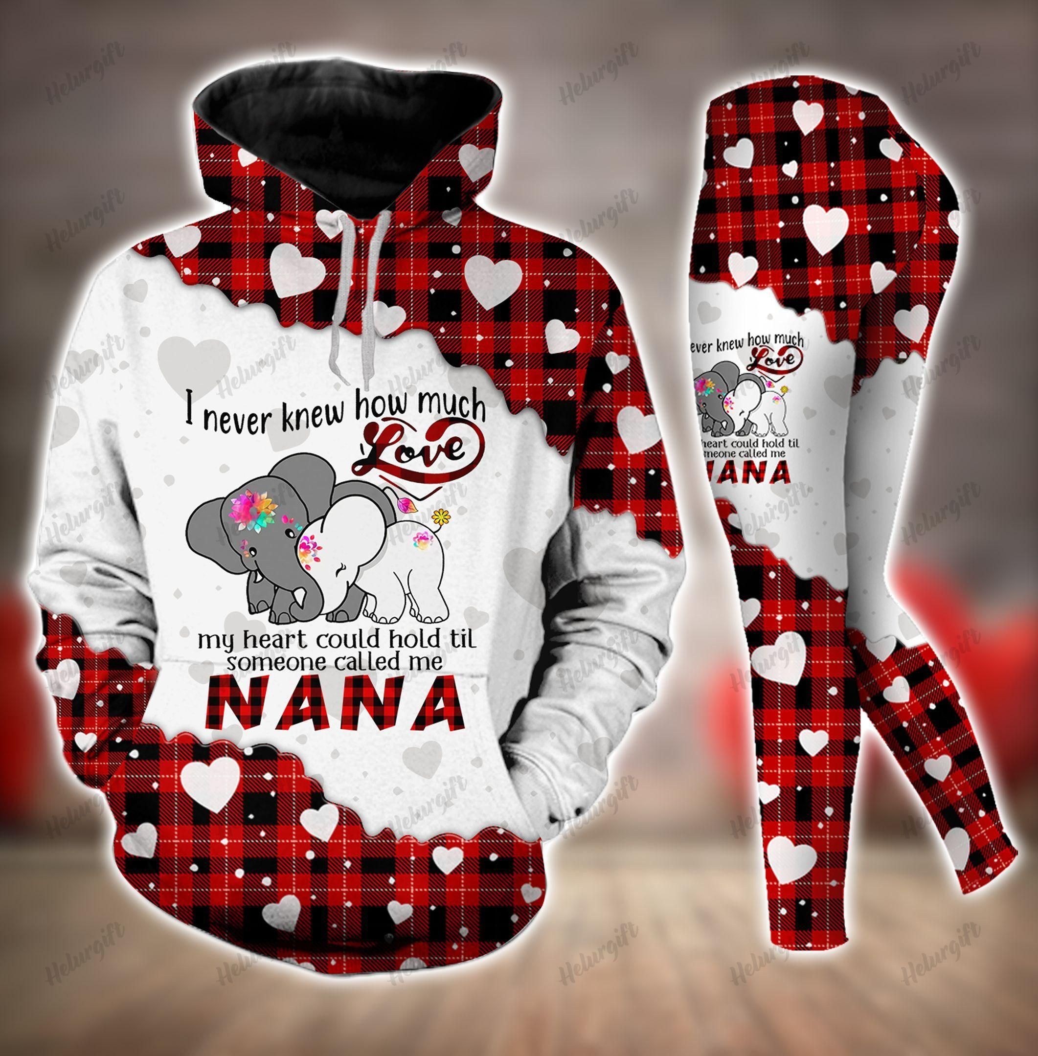 Never Knew How Much Love Elephant Nana Hoodie Set