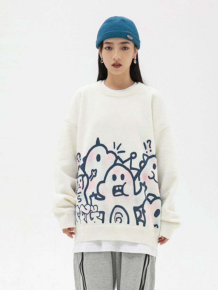 Cartoon Crewneck Knit Sweater – Childshirt