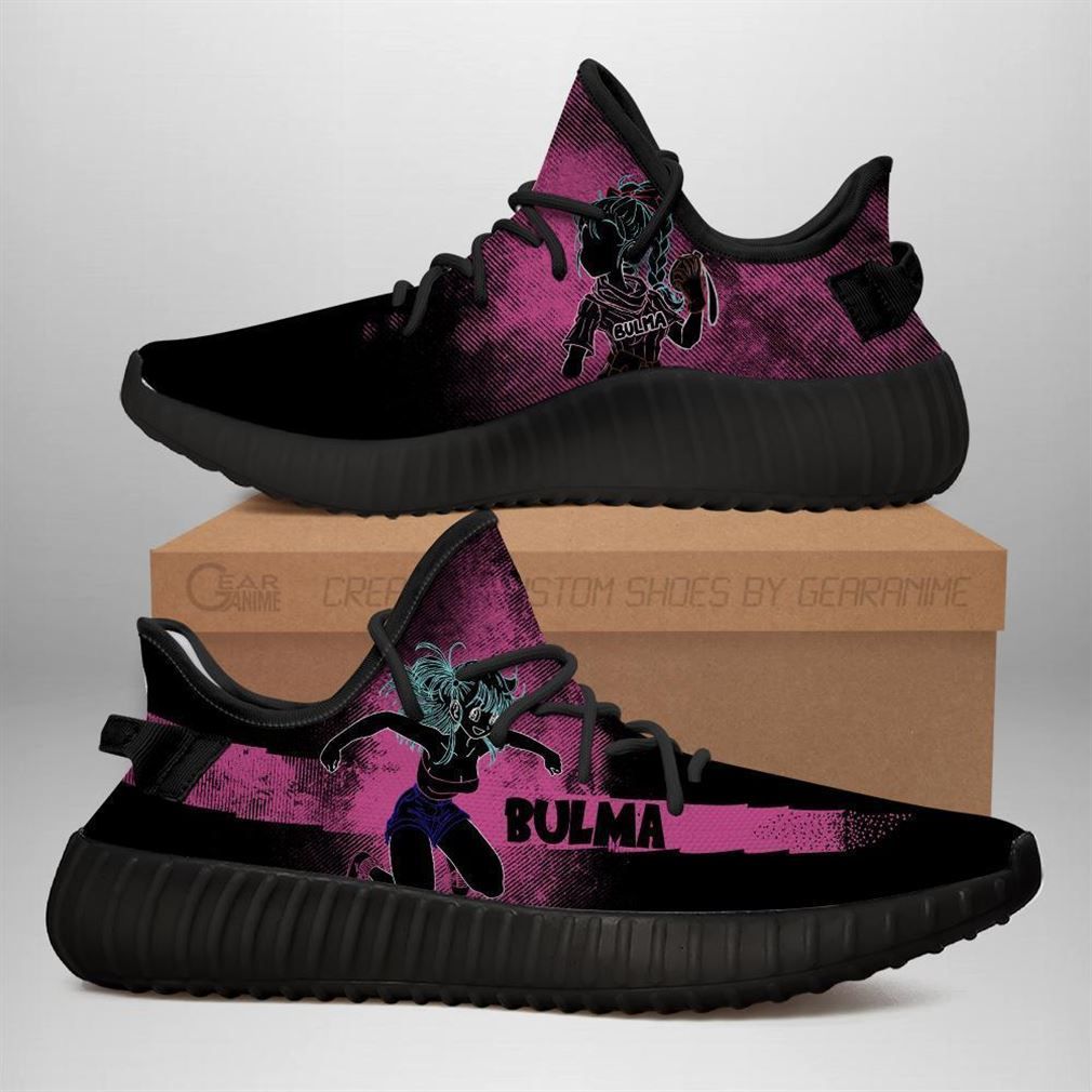 Bulma Yz Silhouette Dragon Ball Z Anime Yeezy Black Shoes Sport Sneakers