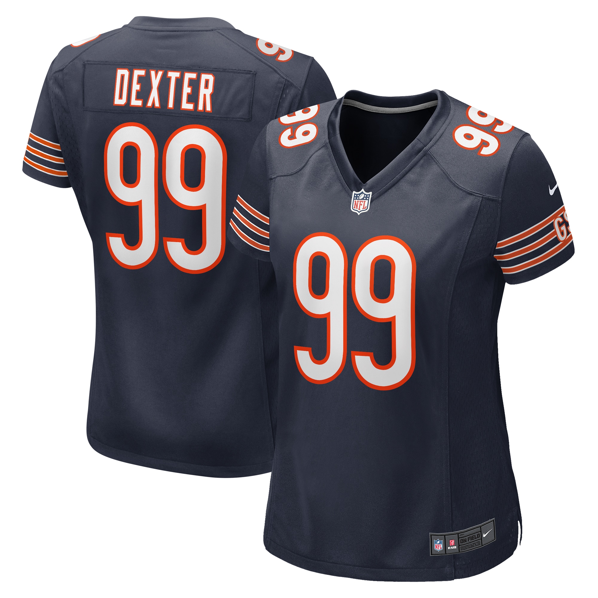 Women’s Chicago Bears Gervon Dexter Sr  Navy Team Game Jersey