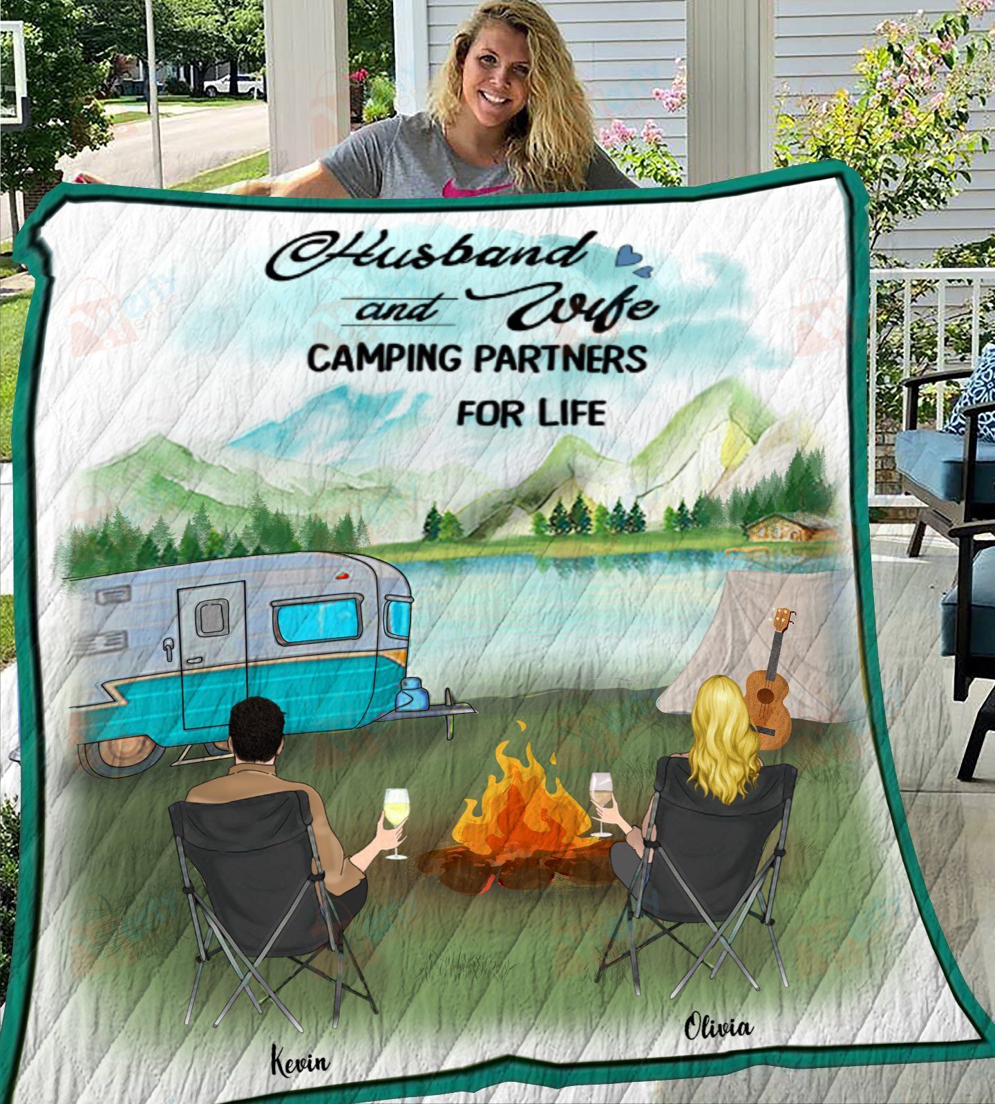 Camping Partners For Life Personalized Quilt Blanket