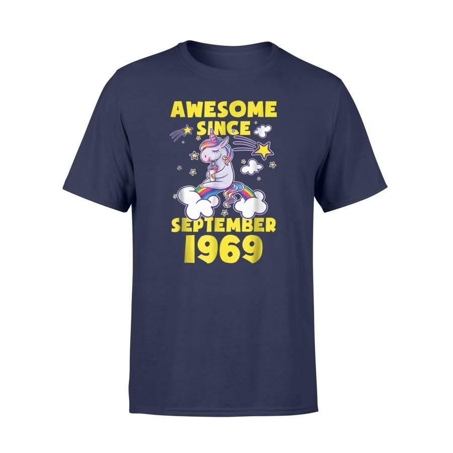 49th Birthday Awesome Since 1969 September Unicorn T Shirt