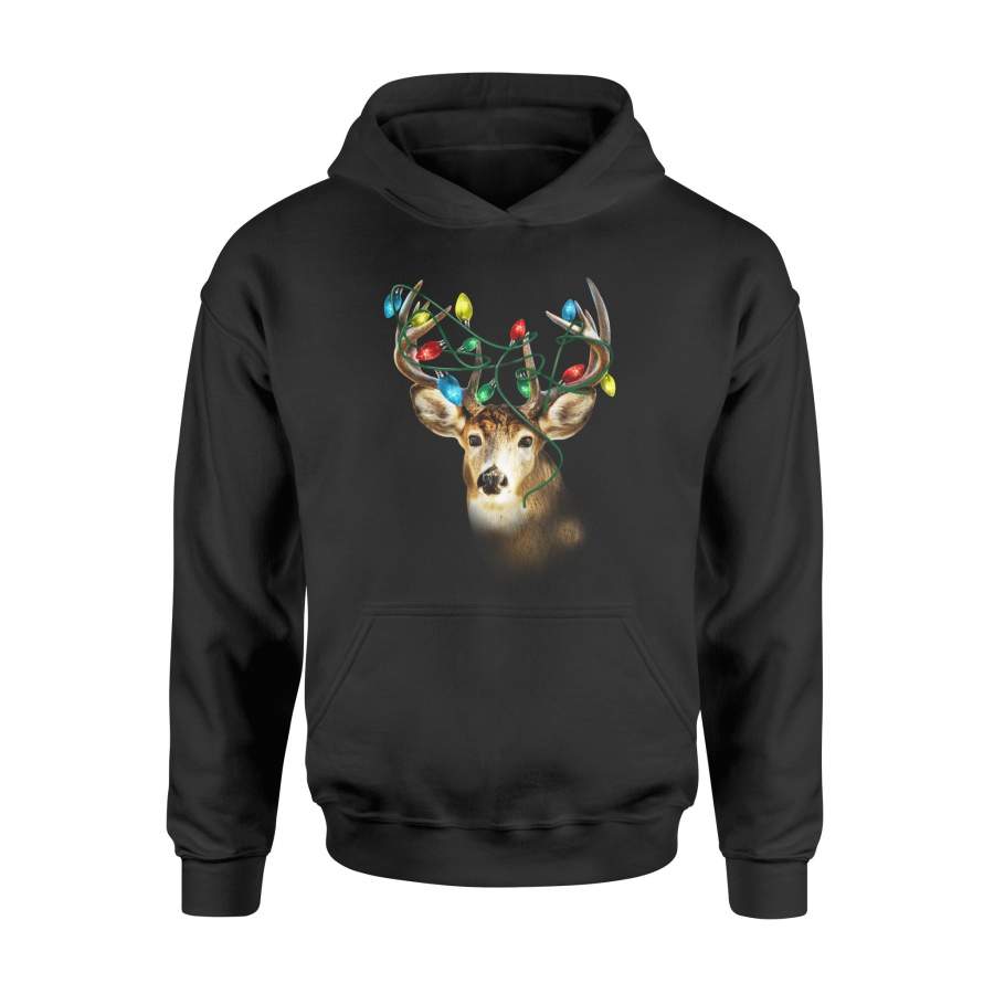Hybrid Christmas Light Deer T Shirt – Standard Hoodie