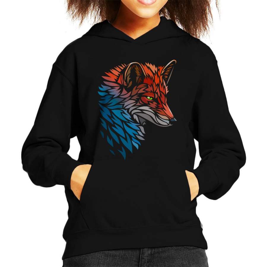 Tribal Fox Kid’s Hooded Sweatshirt