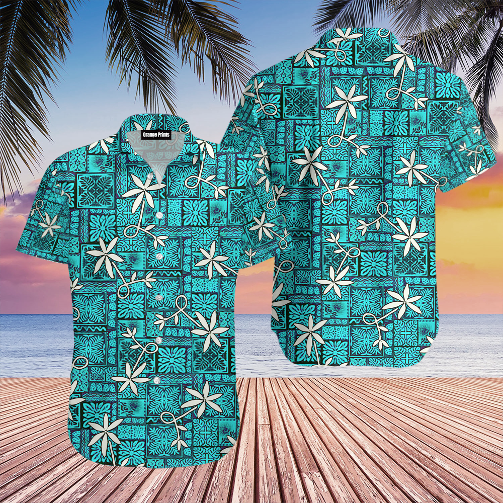 Greeen Tropical Pattern Hawaii Shirt For Men Women Ha6404